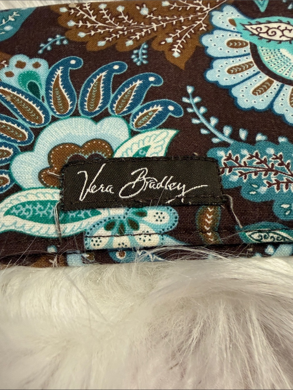 Vera Bradley Brown & Teal Quilted Paisley Crossbody with Matching Wallet - Picture 3 of 17
